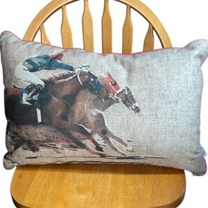 Competition Durable Throw Pillow Case Racing Horses with Horse Race Brisa&Home